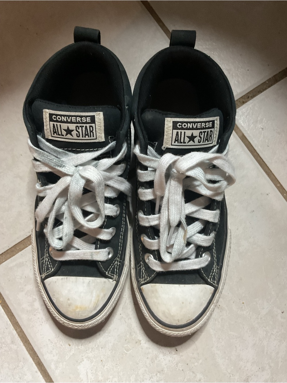 Converse Kids Black Canvas Low-Top Sneakers with White Accents